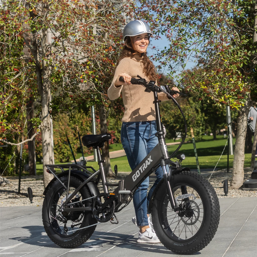 GOTRAX F3 500W Fat Tire Electric Bikes for Adults, 20" x 4" Off Road Tires 20MPH 60miles, Front suspension Folding Commuter E-Bike for Adult