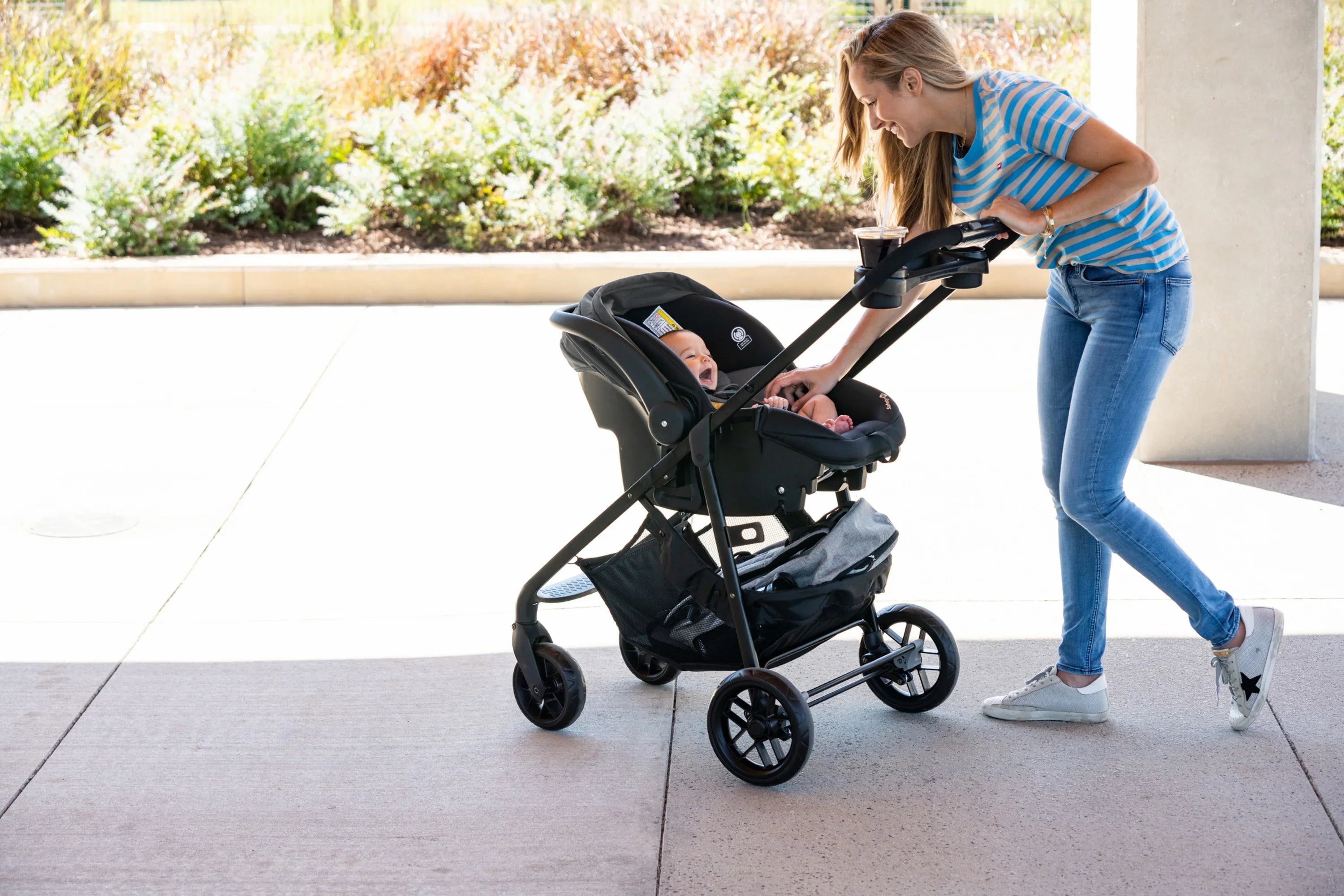 Safety 1st Grow and Go Sprint Modular Travel System Stroller with Rear-Facing Infant Car Seat, Bluestone