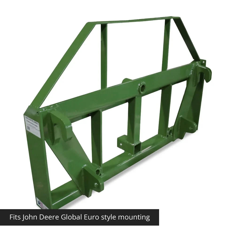 Titan Attachments UA USA Made Pallet Fork Frame Attachment, 48” Fork Blades, Fits John Deere Global Euro Tractors, Rated 4,500 LB
