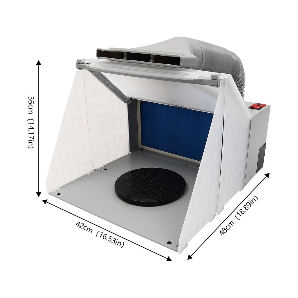 Airbrush Spray Booth Kit With LED Light & Filter Hose for Model Painting Airbrushing Set