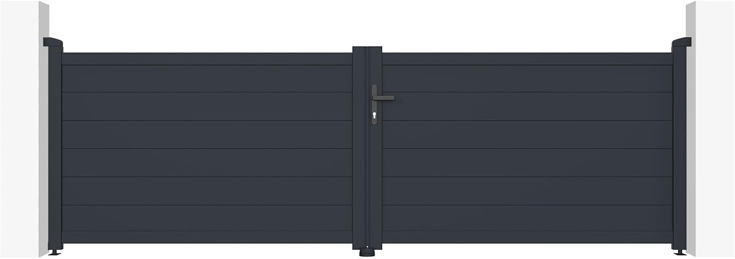 Casanoov Aluminium Driveway Folding gate 4m Eiger 400B160 Grey