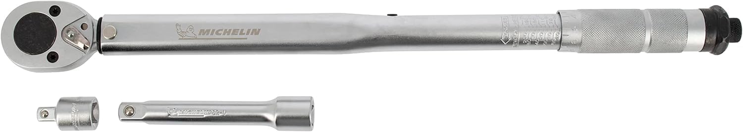 MICHELIN Cric Hydraulique Rouleur 1,8T & Clé Dynamométrique 1/2'' en Coffret avec Barre d'extension et Adaptateur