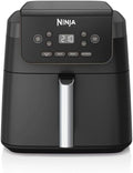 Ninja Friteuse à air chaud 6,2L sans huile, grand tiroir carré, rôtissoire, friteuse, friteuse à air chaud, séchage, chauffage, numérique, antiadhésif, panier lavable au lave-vaisselle, noir, AF170EU