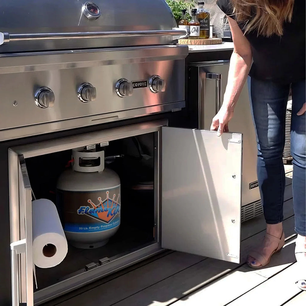 Flame King 20LB Empty Steel Propane Tank LP Cylinder w/ Type1 OPD Valve, for Grills & BBQs