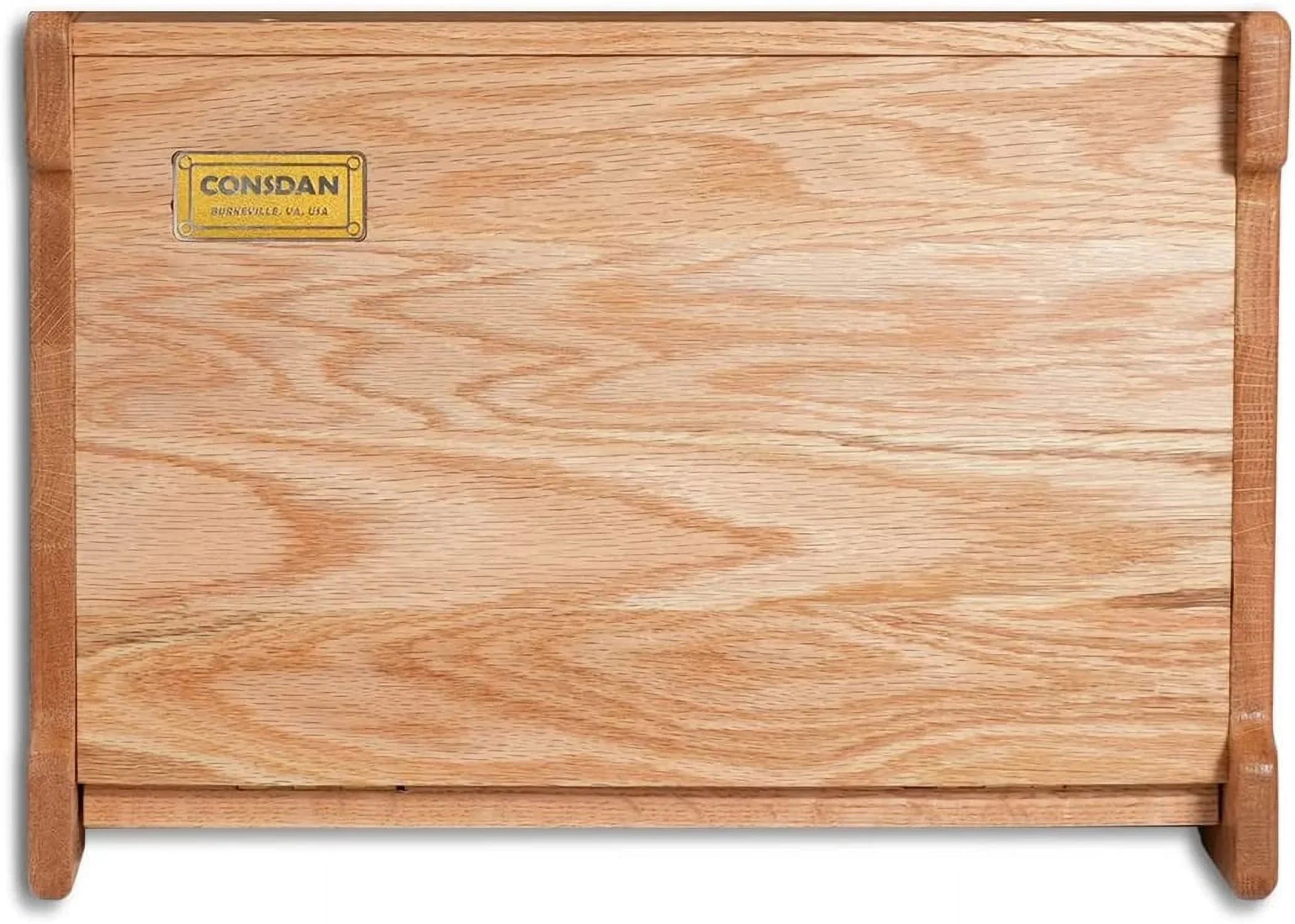 Bread Box, Solid Wood Oak Bread Box for Kitchen Countertop, Double Layer Bread Container for Bread Storage, Large Capacity Breadbox with Clear Window, Nature