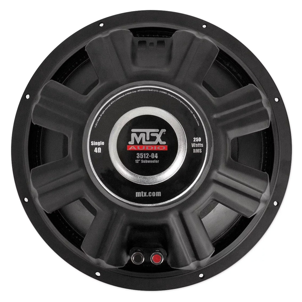 MTX 3512-04 12" 500w Subwoofer+Sealed Sub Box Enclosure+Amplifier+Amp Wire Kit