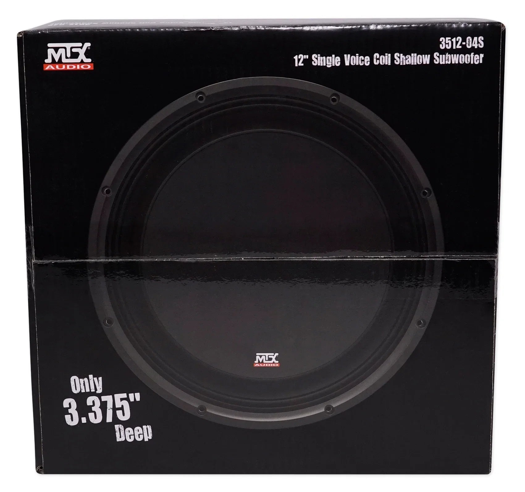 (2) MTX 3512-04S 12" 1200w Shallow Car Subwoofers+Sealed Slim Sub Box Enclosure