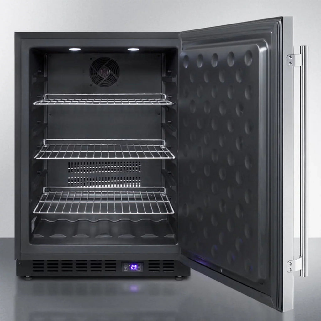 24" Wide Outdoor All-Freezer, Black Cabinet