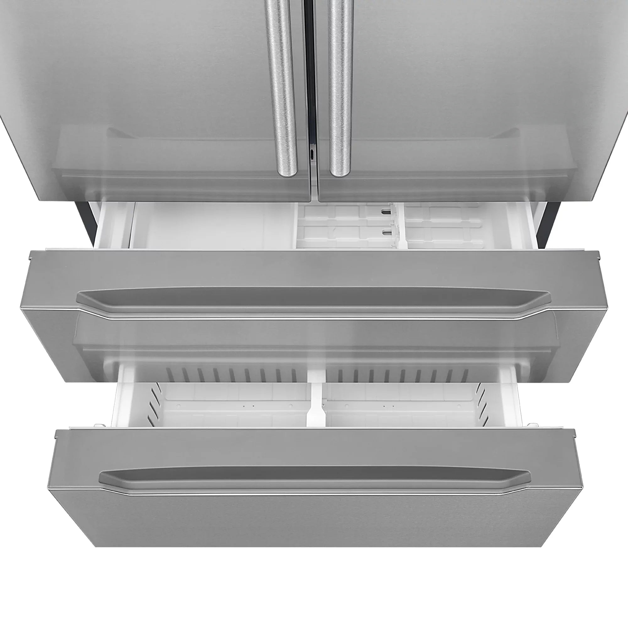 Cosmo 4 Piece Kitchen Appliance Package with 30" Freestanding Gas Range 30" Wall Mount Range Hood 24" Built-in Integrated Dishwasher & French Door Refrigerator Kitchen Appliance Bundles