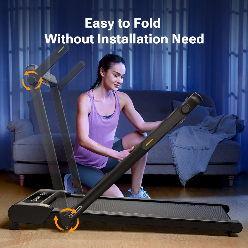 UREVO Folding Treadmill with 5% Incline, 2.5HP Under Desk Treadmill 265lbs Weight Capacity with Remote Control for Home Office Workouts