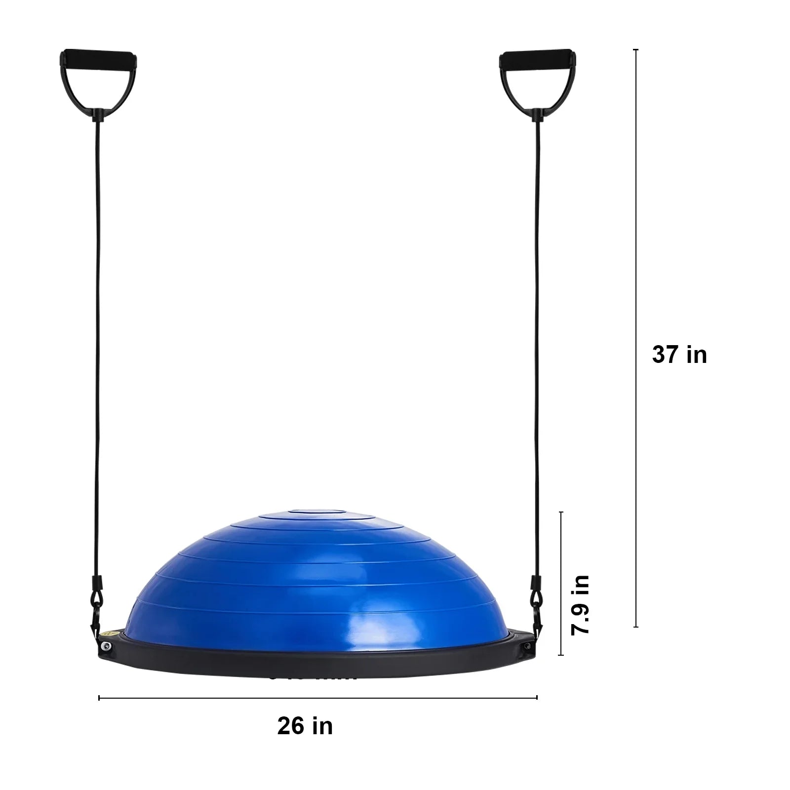 SKYSHALO 26 Inch Ball Yoga Trainer Half Fitness Balance Stability Ball Resistance Band