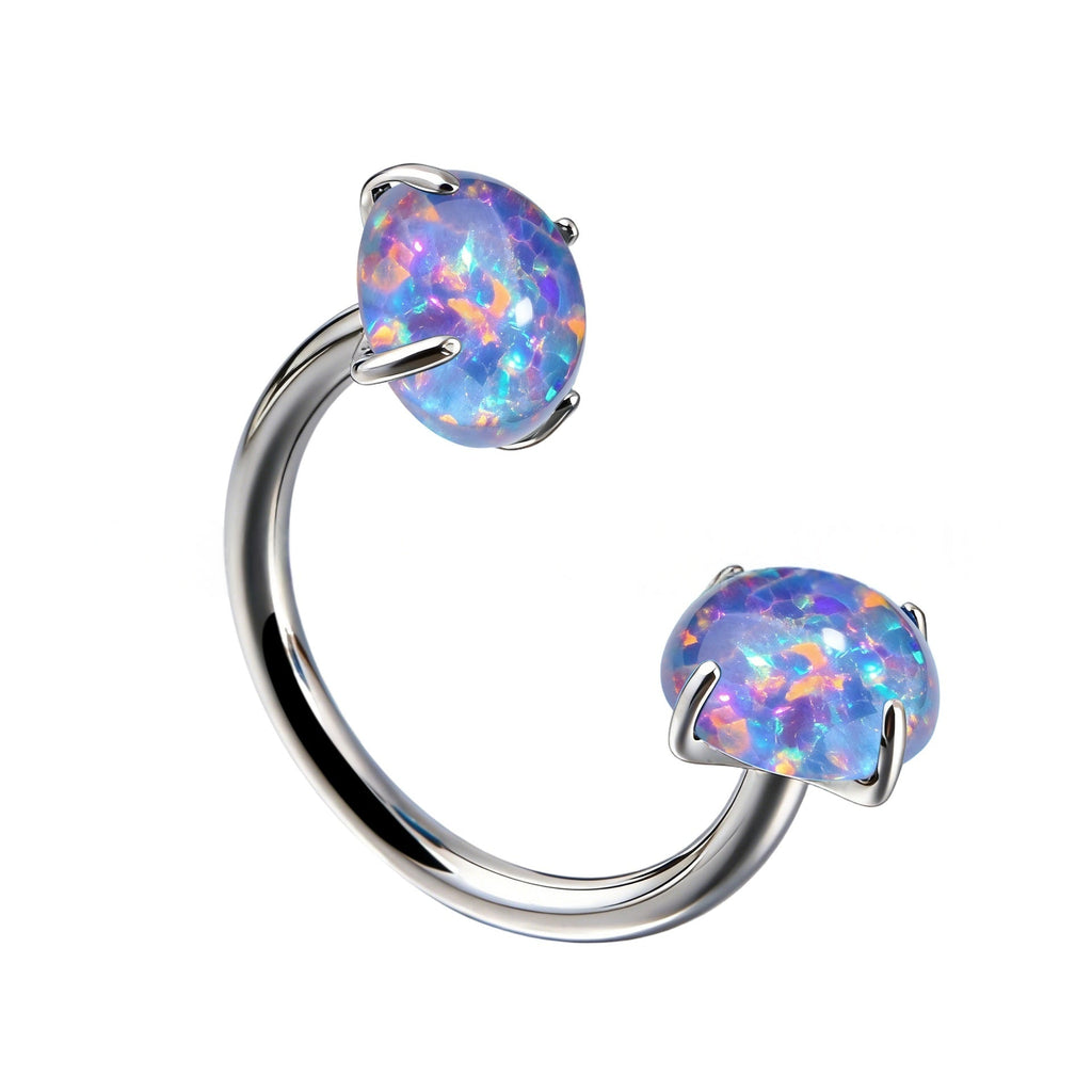 Internal Thread G23 Titanium Alloy Body Piercing Jewelry Opal Nose Ring
