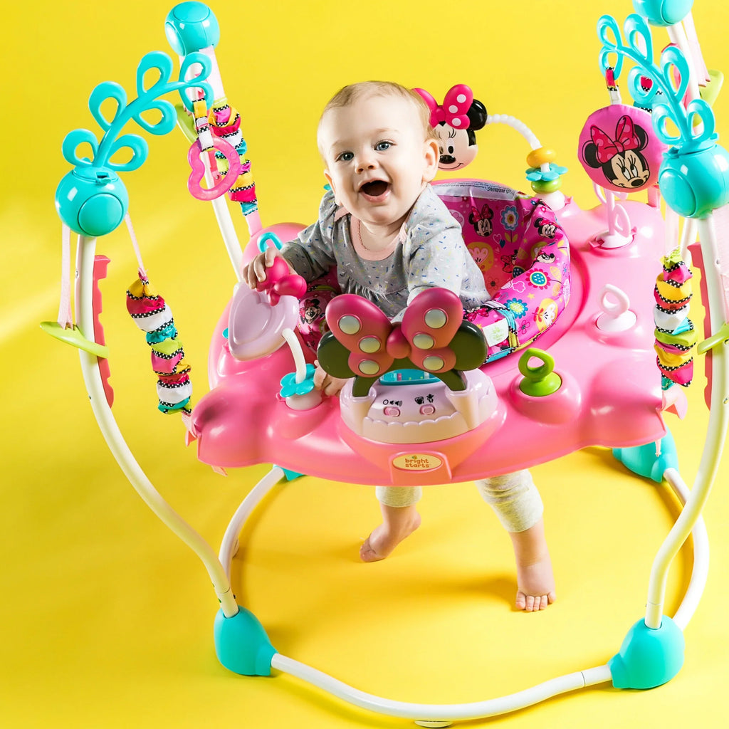 Bright Starts Disney Baby Minnie Mouse PeekABoo Activity Jumper with Lights and Melodies, Ages 6 months +