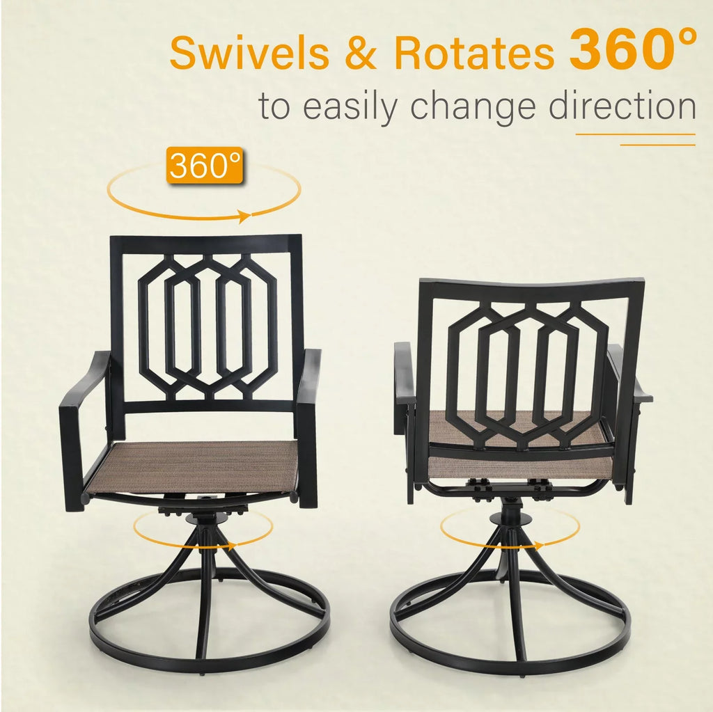 Sophia & William Outdoor Patio Swivel Dining Chair - Textilene - Set of 2