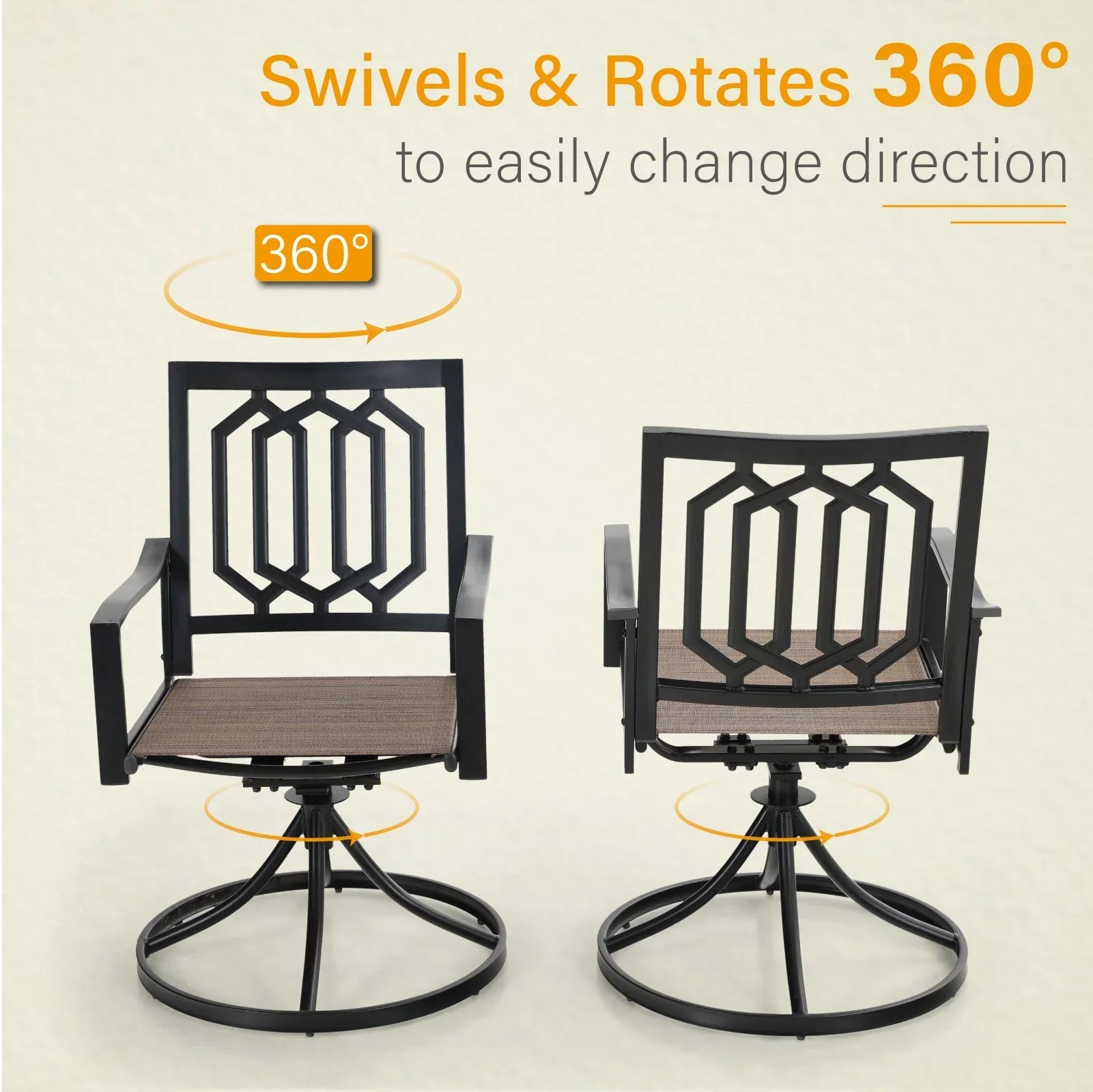 Sophia & William Outdoor Patio Swivel Dining Chair - Textilene - Set of 2