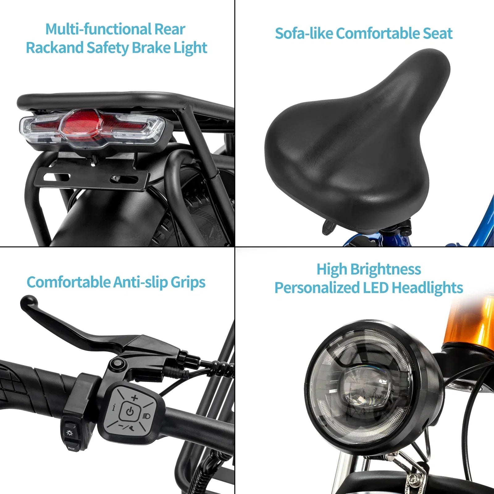 Eletric Bike for Adults 750W Motor 48V 15Ah Removable Battery 20'' Fat Tire Folding Commuting E-Bike Shimano 7-Speed UL2849