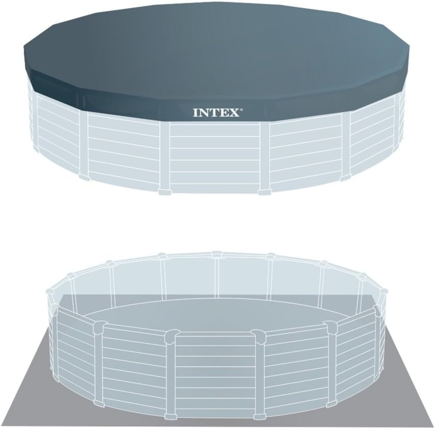 Intex 28382 Kit Piscine avec Panneau Graphite 4,78 m X 1,24 m