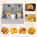 5000W Extra Large Electric Deep Fryer Commercial Restaurant Fry Basket 12L Electric Deep Fryer Single Tank Stainless Steel Fry Basket Commercial Electric Deep Fryer Stainless Steel