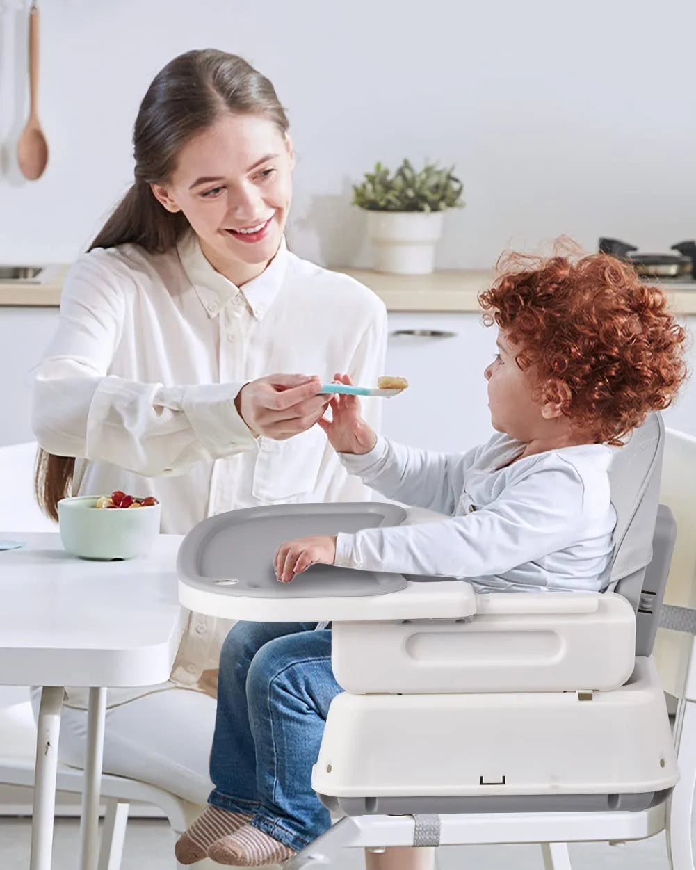 3-in-1 High Chair, Baby Feeding Chair, Toddler Chair, and Booster, Ages 6 Months and Up, Unisex