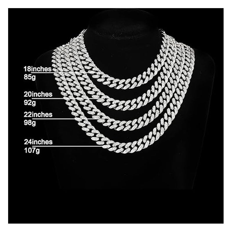 13mm Width Football Pendant Necklace,Cuban Link Chain With Bling Football Charm, Hip Hop Jewelry For Men & Women, Perfect For Sports Fans & Rapper Style