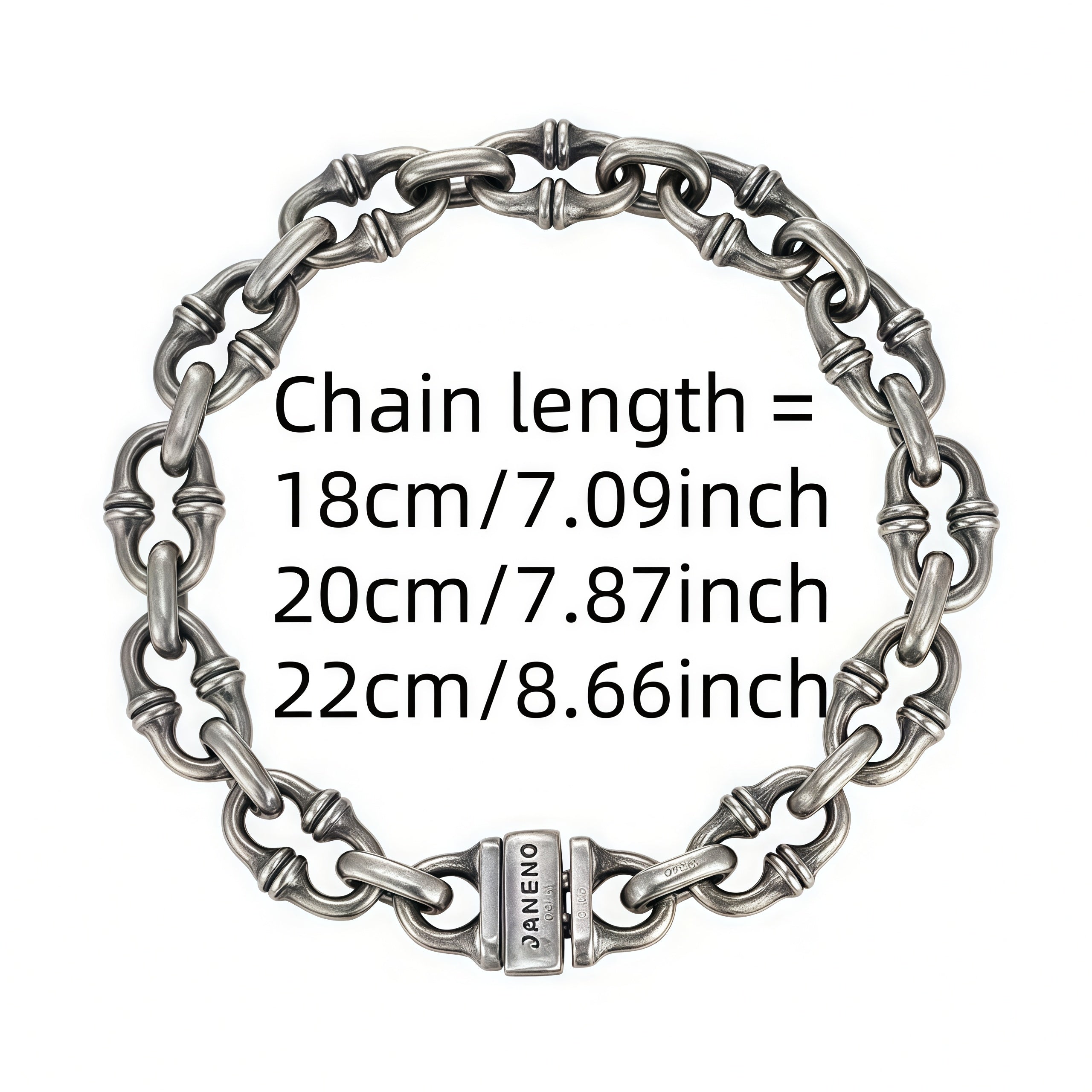 Vintage Horseshoe Link Heavy Chain Bracelet For Men, Copper Plated Silver Engraved  Push Lock Biker Punk Thick Wrist Jewelry Gift