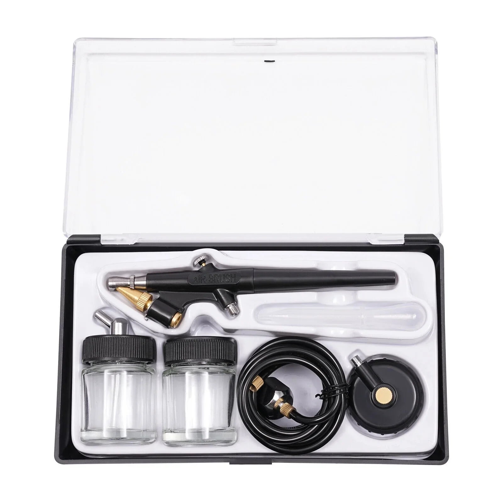 Airbrush Spray Booth Kit With LED Light & Filter Hose for Model Painting Airbrushing Set