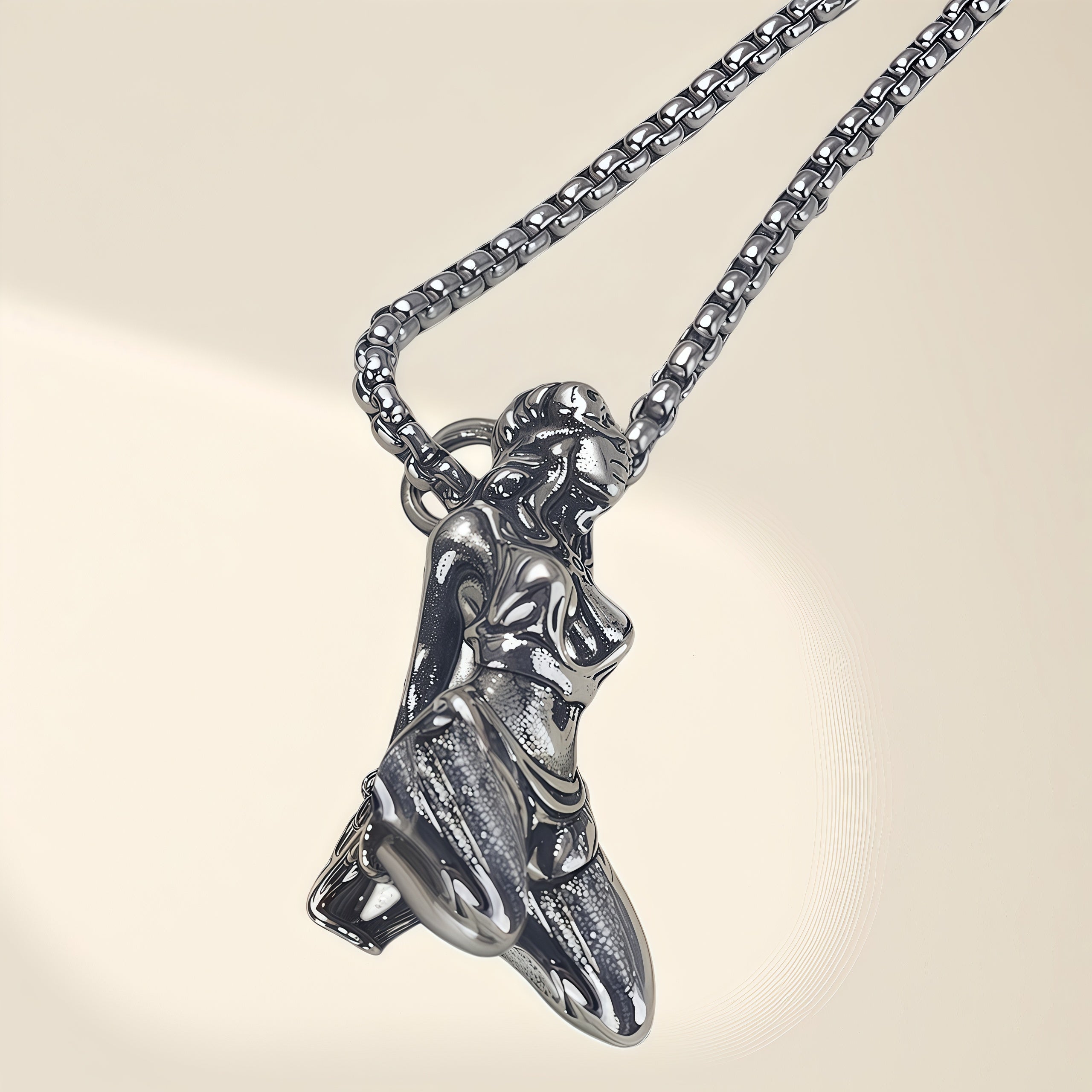 Men BDSM-inspired Kinky Pendant Necklace, Copper With Silver Plating, Gothic  Jewelry, Statement Fashion Accessory