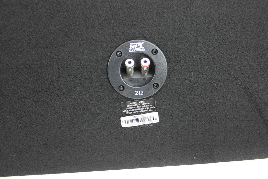 MTX 12" Dual Loaded Car Subwoofer w/Sub Box, Amplifier, & QPower Wiring Kit