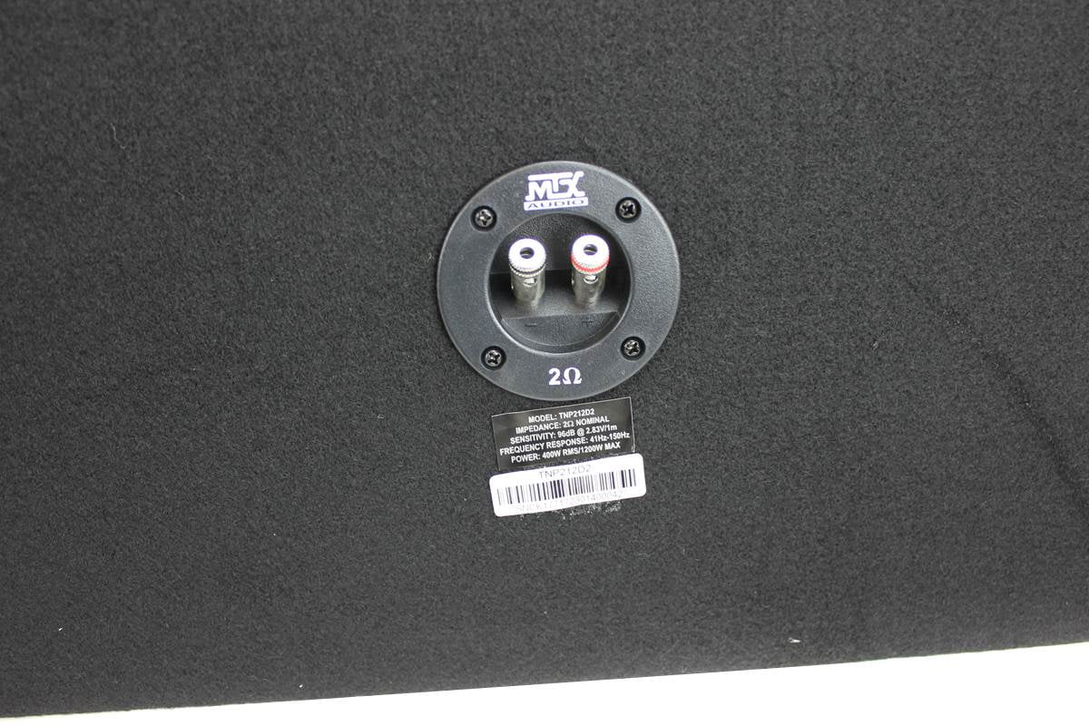 MTX 12" Dual Loaded Car Subwoofer w/Sub Box, Amplifier, & QPower Wiring Kit