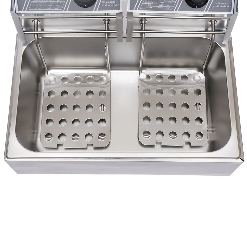 5000W Extra Large Electric Deep Fryer Commercial Restaurant Fry Basket 12L Electric Deep Fryer Single Tank Stainless Steel Fry Basket Commercial Electric Deep Fryer Stainless Steel