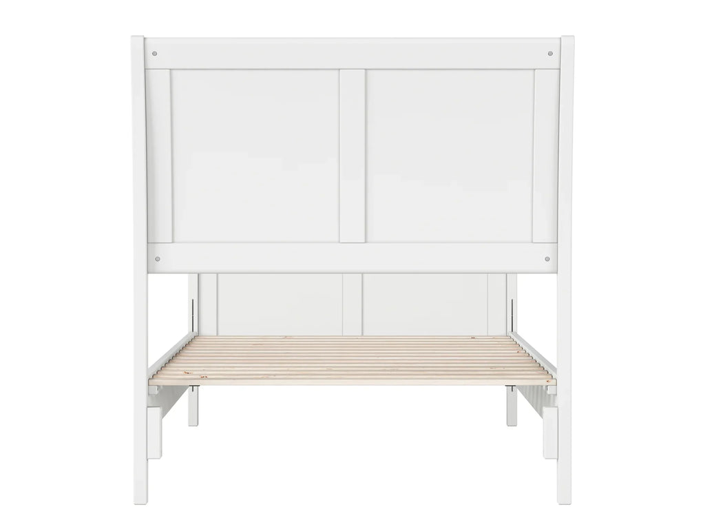 AFI Valencia Twin Wood Low Profile Sleigh Platform Bed with Matching Footboard, White