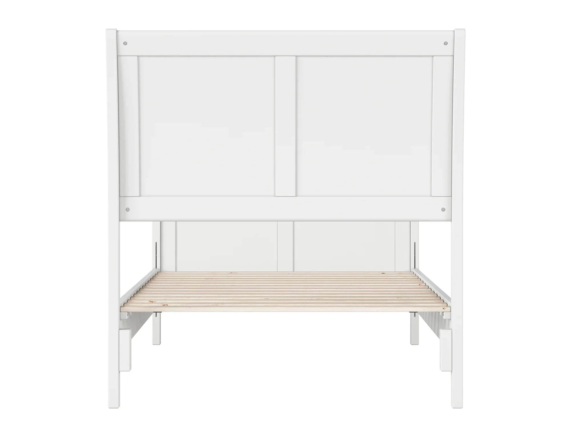AFI Valencia Twin Wood Low Profile Sleigh Platform Bed with Matching Footboard, White