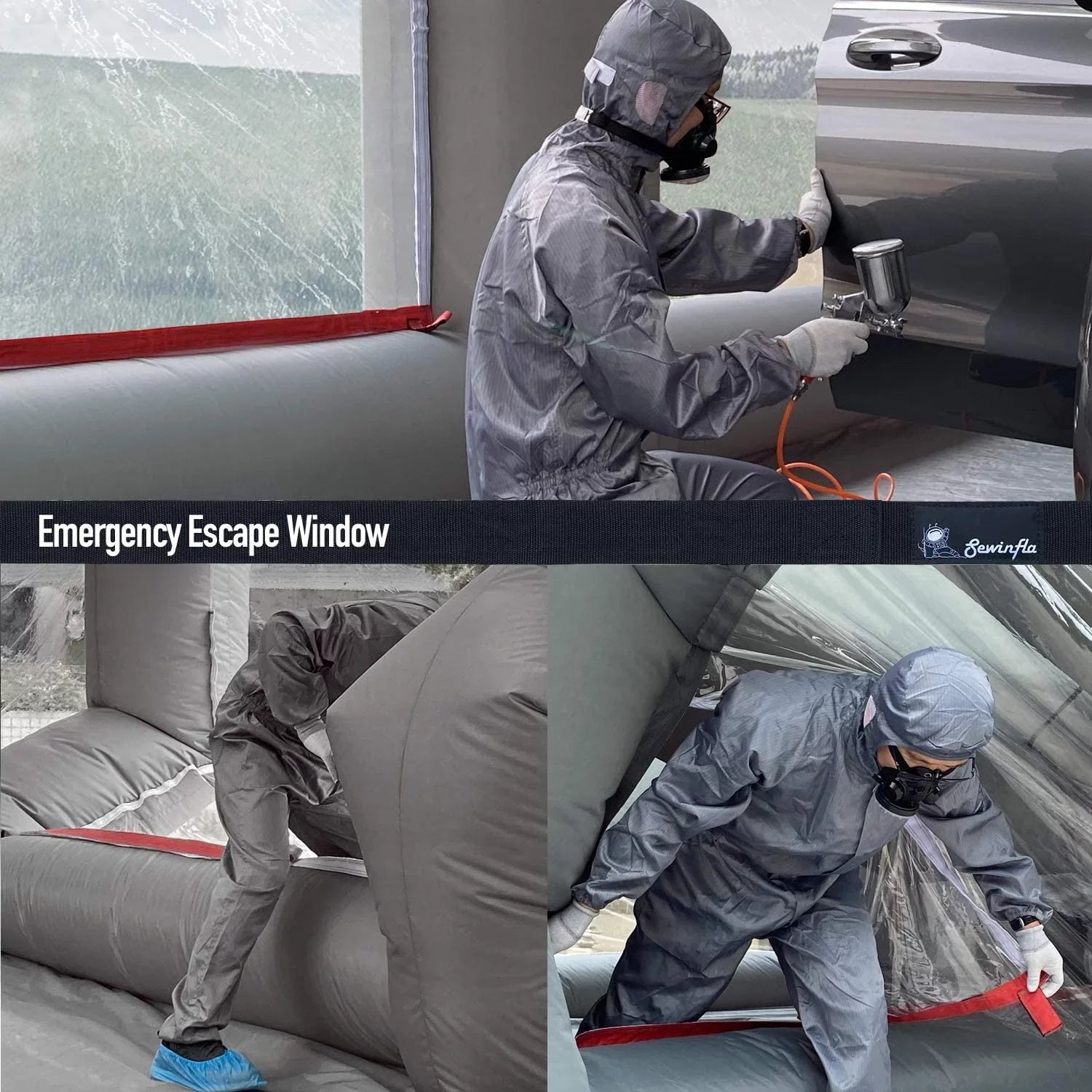 Sewinfla Inflatable Paint Booth 30x20x13Ft with Blowers Professional Inflatable Spray Booth with Air Filter System