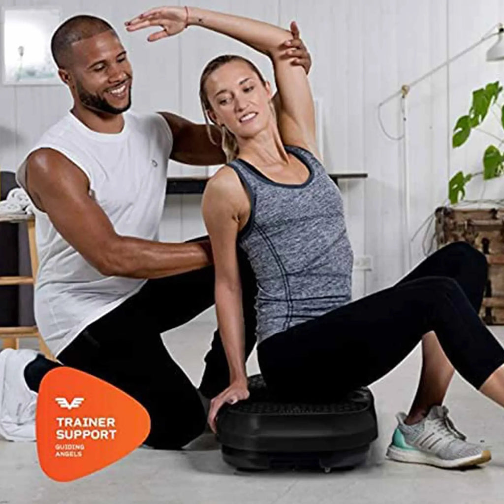 LifePro Waver Mini - Compact Vibration Plate Exercise Machine with Workout Bands, Black