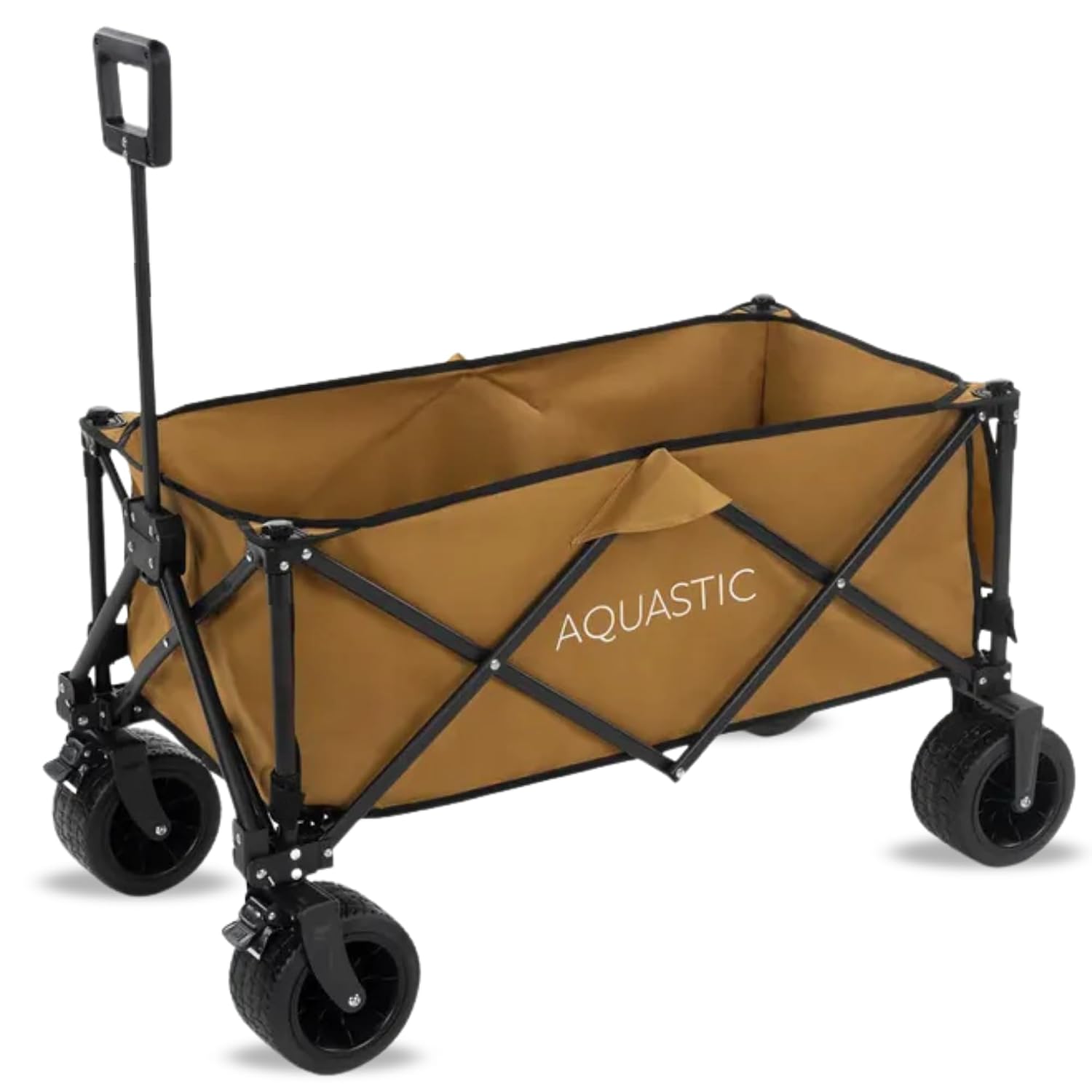 AQUASTIC Chariot avec Roues de Transport Caro Chariot à Main avec Roues résistantes en PVC, idéal pour Le Jardin et la Plage, doté d'un Dossier réglable Olive
