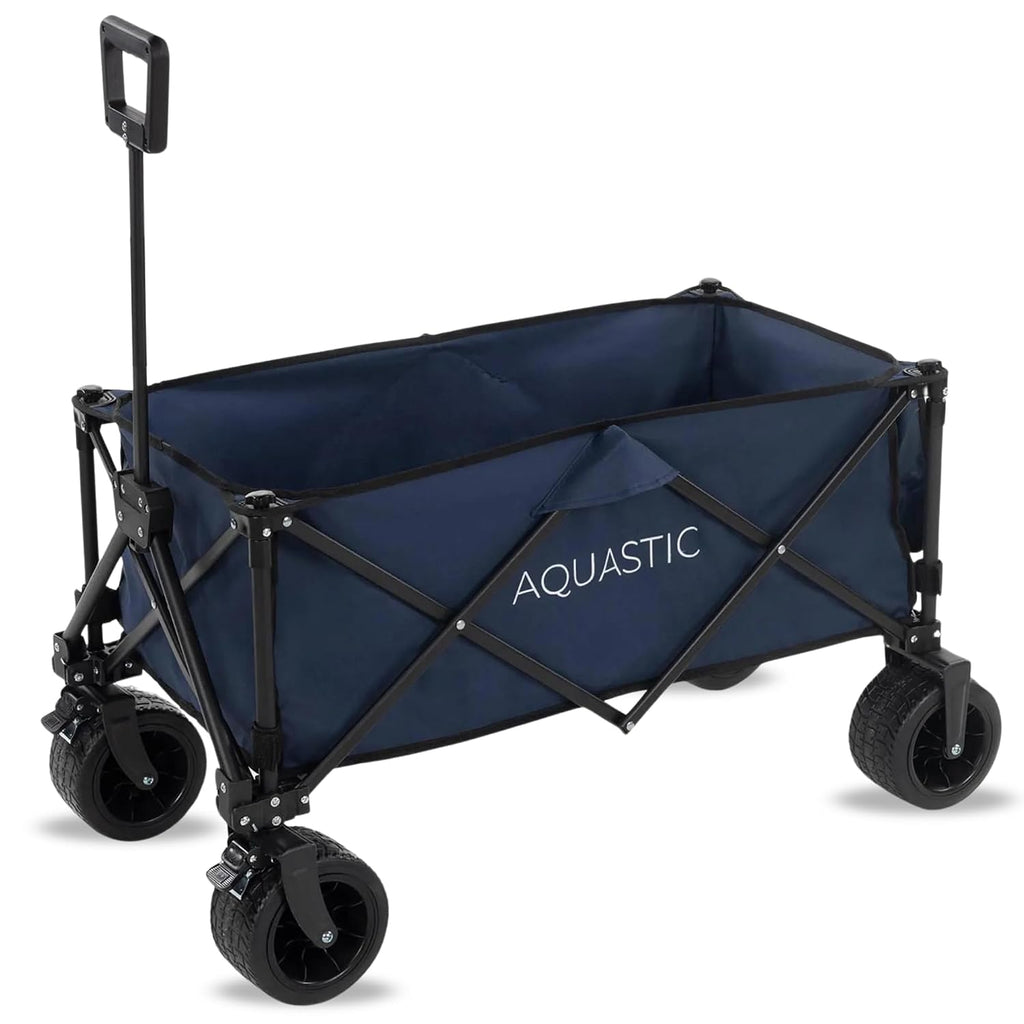 AQUASTIC Chariot avec Roues de Transport Caro Chariot à Main avec Roues résistantes en PVC, idéal pour Le Jardin et la Plage, doté d'un Dossier réglable Olive
