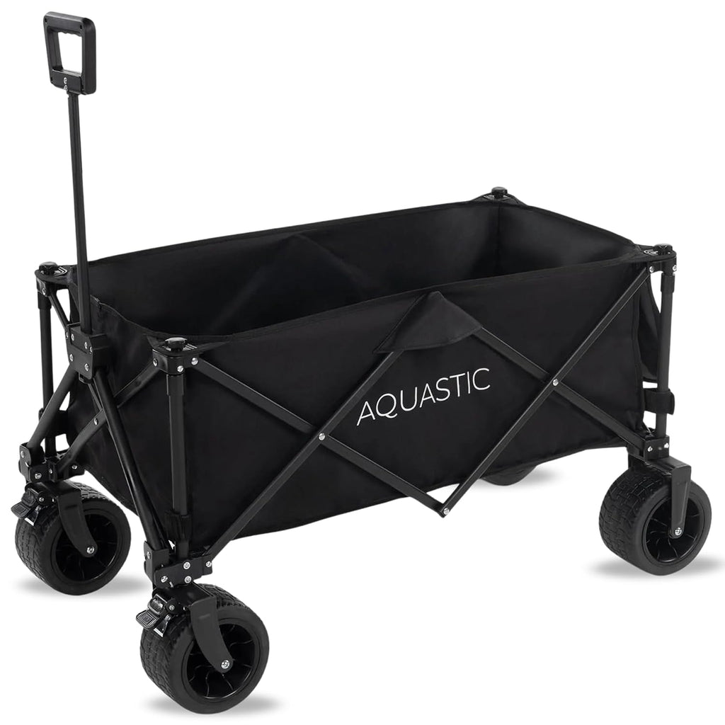 AQUASTIC Chariot avec Roues de Transport Caro Chariot à Main avec Roues résistantes en PVC, idéal pour Le Jardin et la Plage, doté d'un Dossier réglable Olive