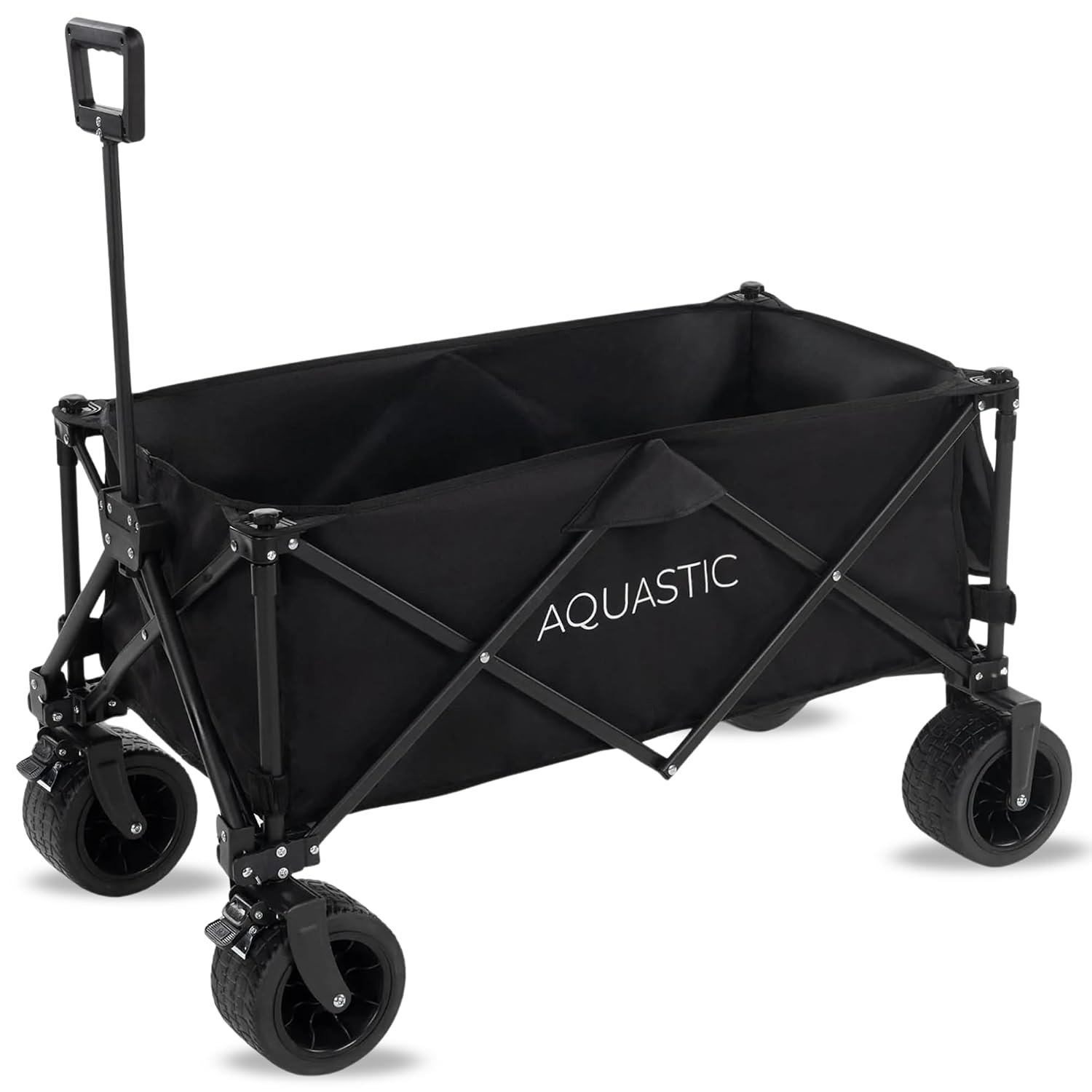 AQUASTIC Chariot avec Roues de Transport Caro Chariot à Main avec Roues résistantes en PVC, idéal pour Le Jardin et la Plage, doté d'un Dossier réglable Olive