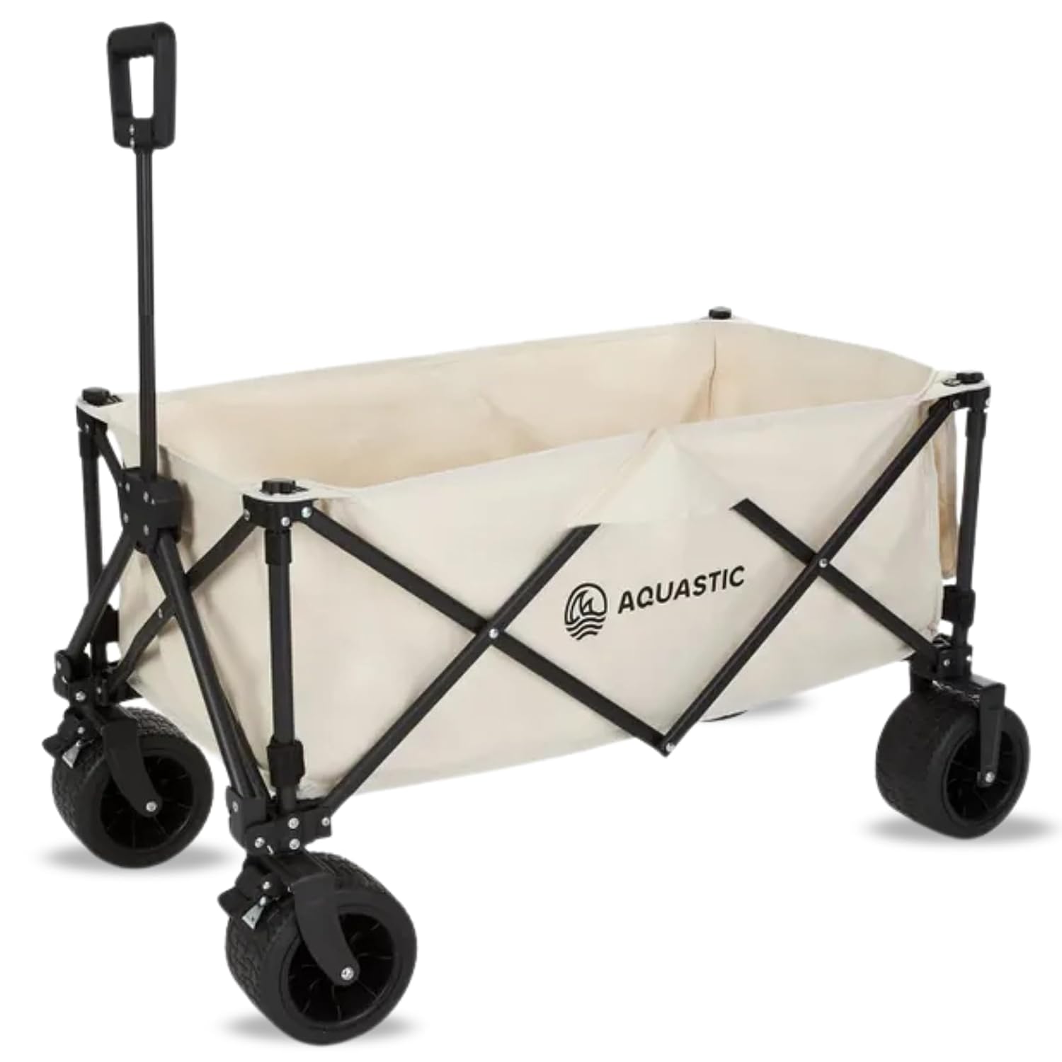 AQUASTIC Chariot avec Roues de Transport Caro Chariot à Main avec Roues résistantes en PVC, idéal pour Le Jardin et la Plage, doté d'un Dossier réglable Olive