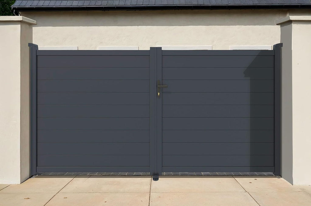 Casanoov Aluminium Driveway Folding gate 4m Eiger 400B160 Grey