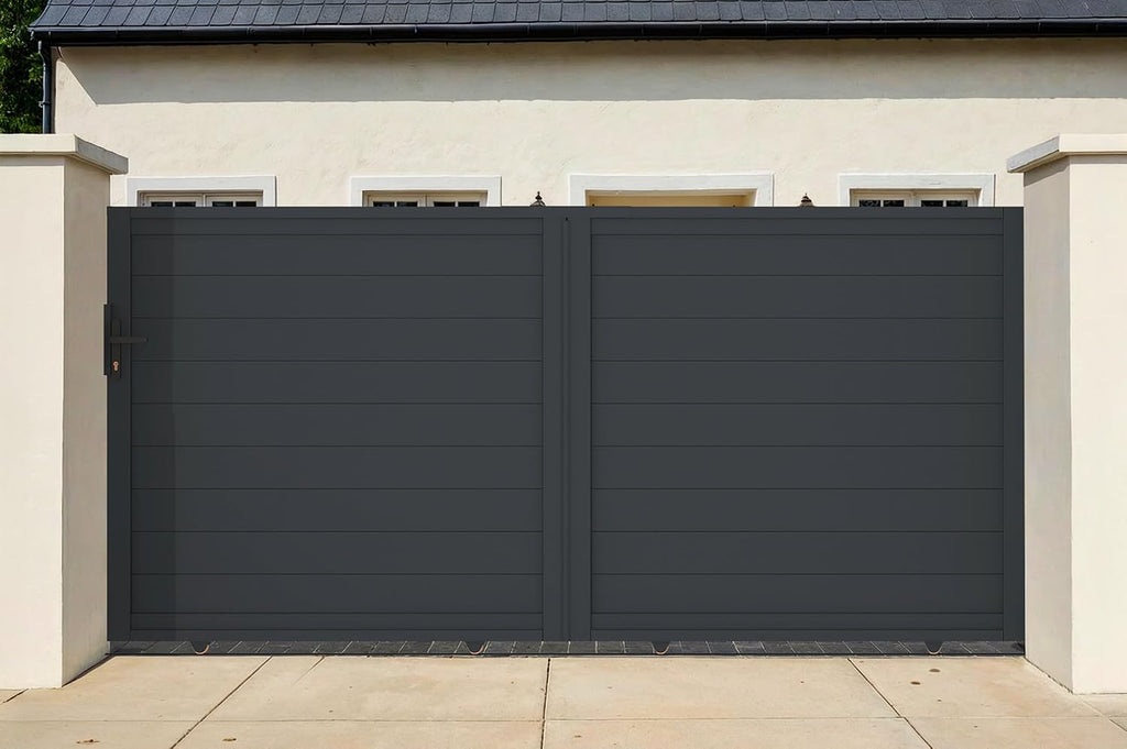 Casanoov Aluminium Driveway Folding gate 4m Eiger 400B160 Grey