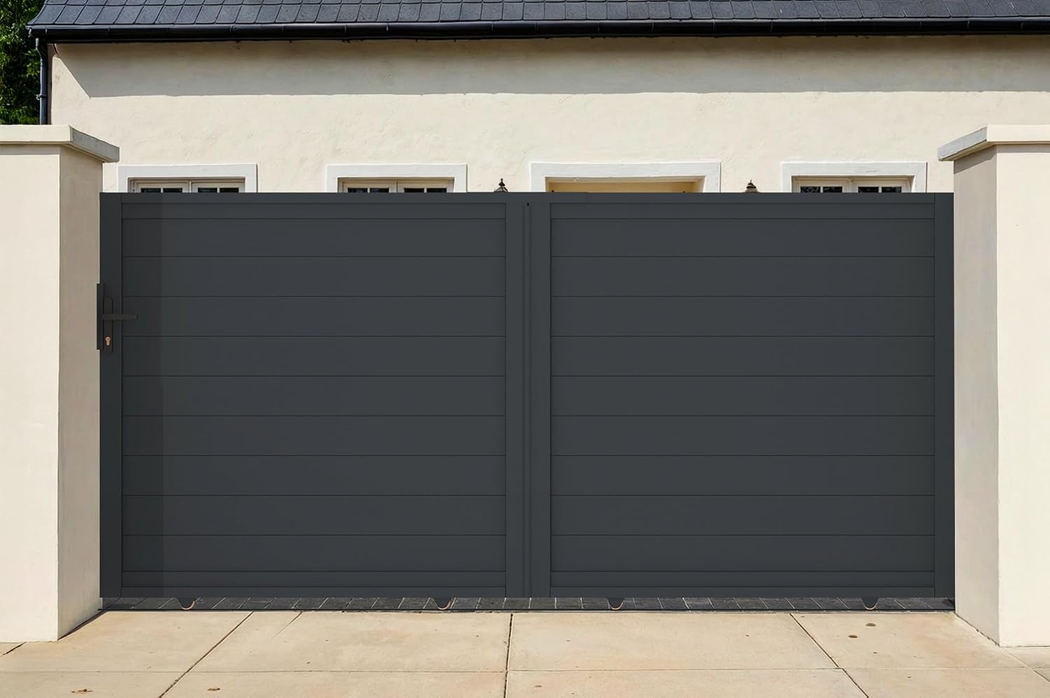 Casanoov Aluminium Driveway Folding gate 4m Eiger 400B160 Grey