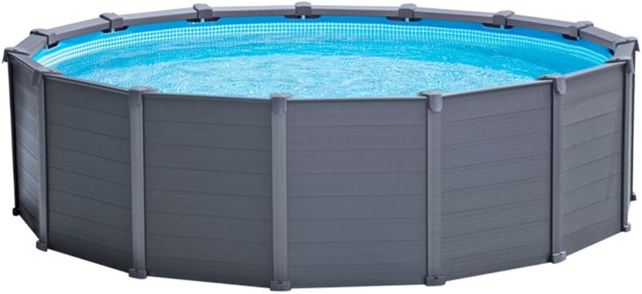 Intex 28382 Kit Piscine avec Panneau Graphite 4,78 m X 1,24 m