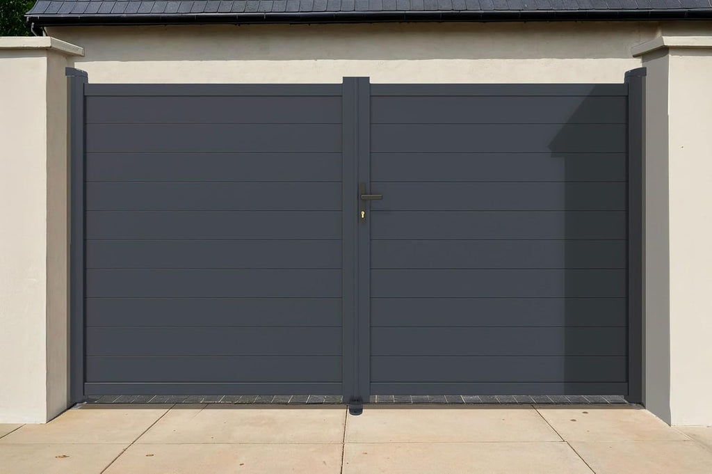 Casanoov Aluminium Driveway Folding gate 4m Eiger 400B160 Grey
