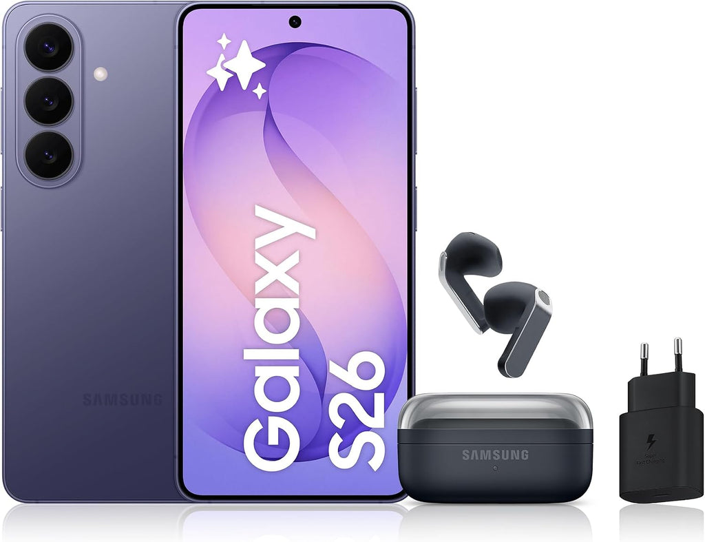 Samsung Galaxy S26, Smartphone Android 5G avec Galaxy AI, 512 Go, Chargeur Secteur Rapide 25W Inclus, Smartphone déverrouillé, Violet, Version FR