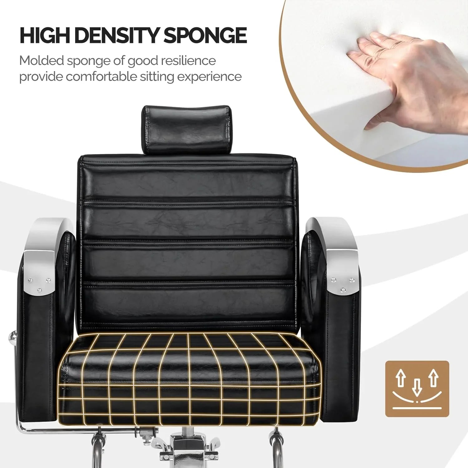 OmySalon All Purpose Salon Chair with Reclining Back, Stylist Chairs for Salon, Hydraulic Barber Chair Heavy Duty Hair Chair for Shampoo Makeup Threading Waxing