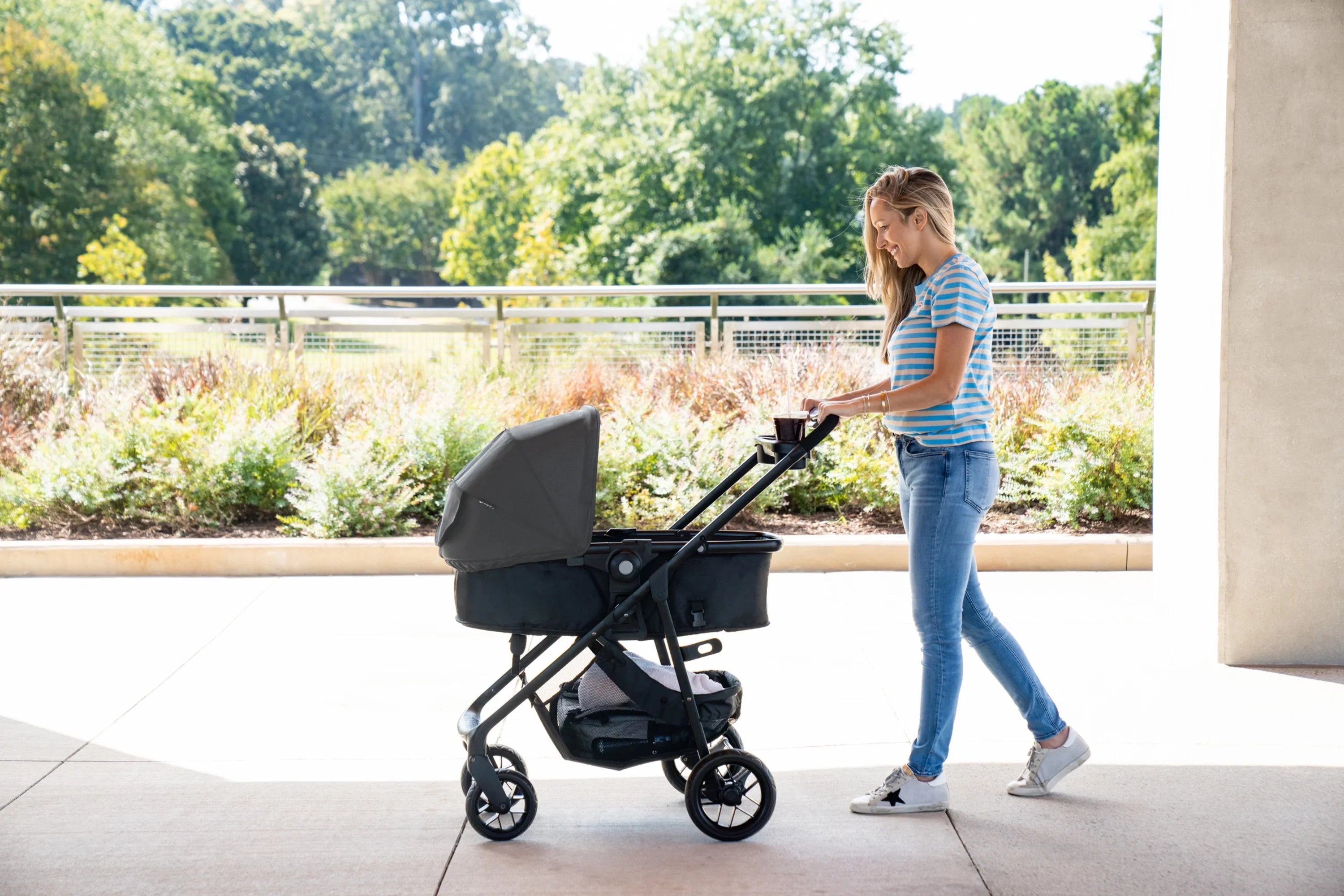 Safety 1st Grow and Go Sprint Modular Travel System Stroller with Rear-Facing Infant Car Seat, Bluestone