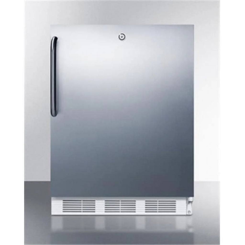 Built-in medical all-freezer capable of -25 C operation in complete stainless steel with front lock; built-in or freestanding capable