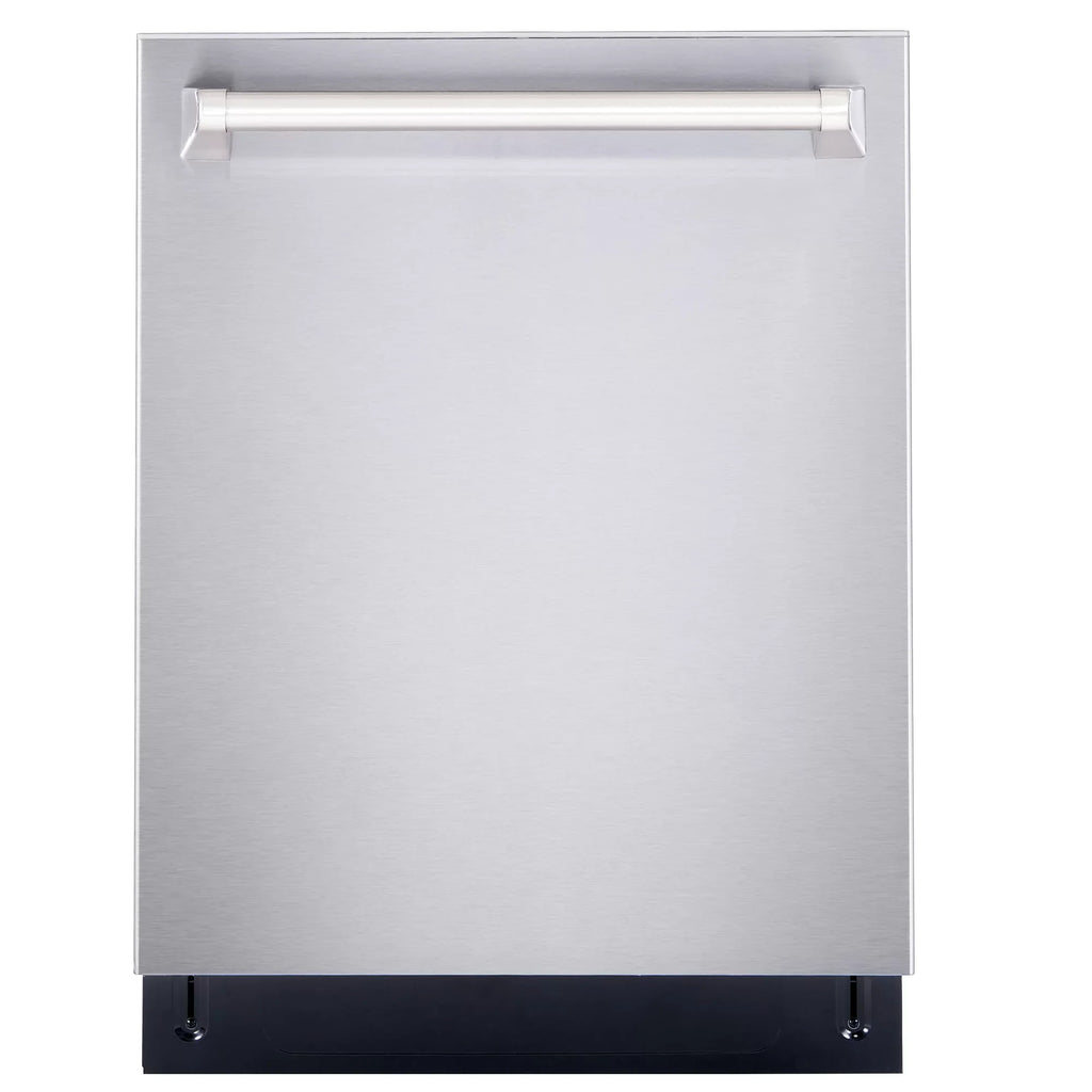 Cosmo 4 Piece Kitchen Appliance Package with 30" Freestanding Gas Range 30" Wall Mount Range Hood 24" Built-in Integrated Dishwasher & French Door Refrigerator Kitchen Appliance Bundles