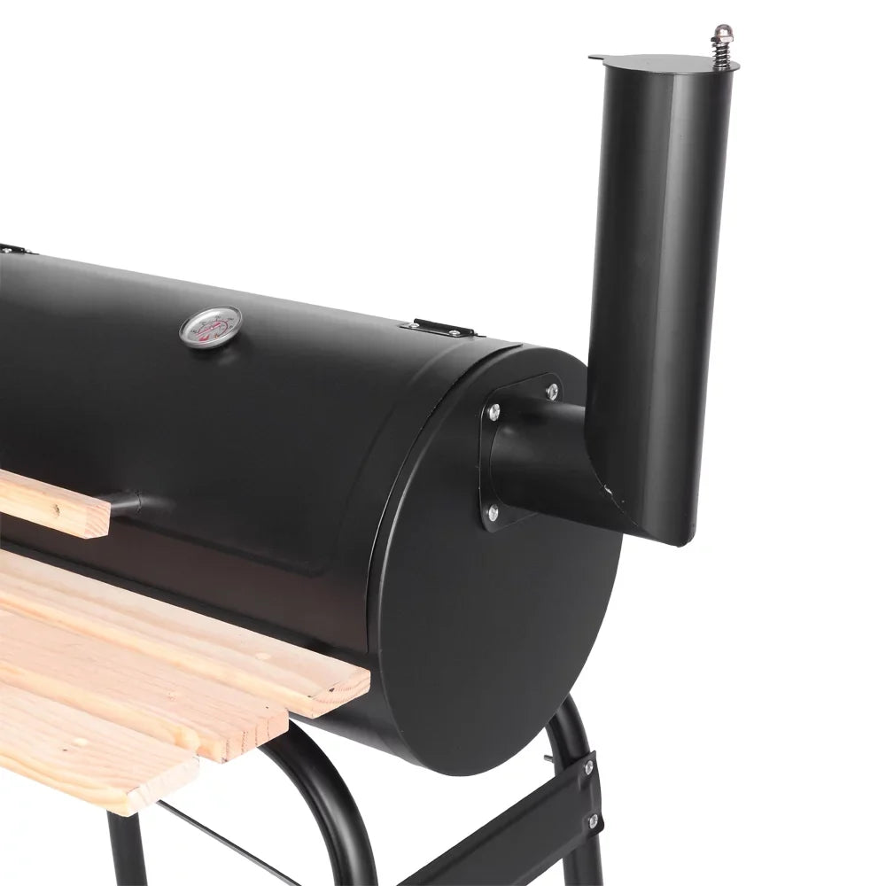 UBesGoo Charcoal Grill Portable BBQ Grill and Offset Smoker Steel BBQ Pit Outdoor for Camping, Black